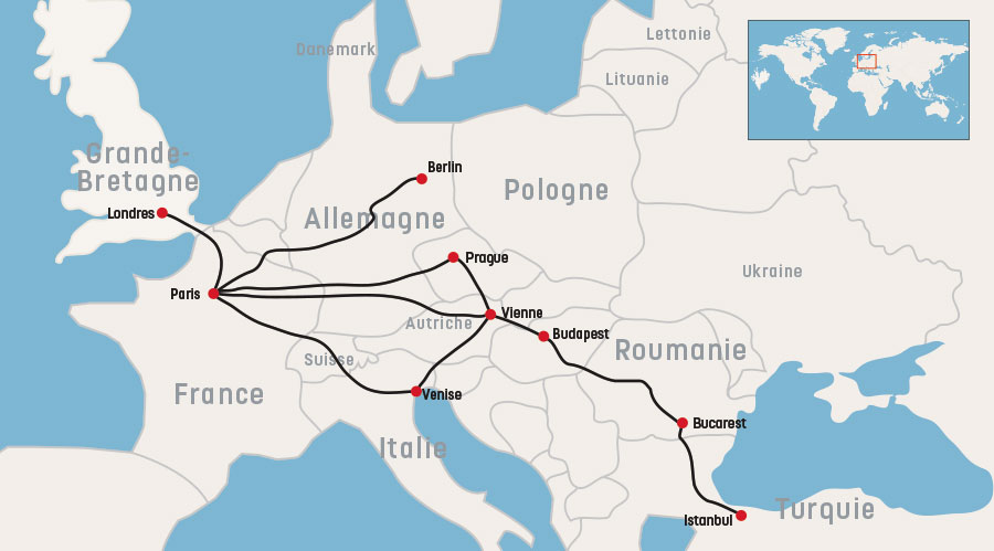 Itinéraire du train Venice Simplon Orient Express